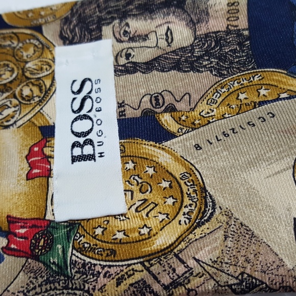 Luxury Hugo boss 100% silk tie original $128 Italy - Picture 7 of 8